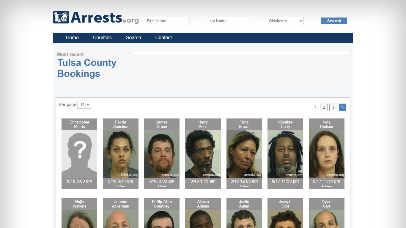 Tulsa County Arrests and Inmate Search